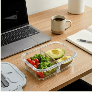 Multi-Compartment Rectangle Glass Food Container