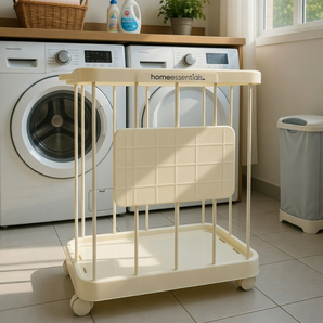 Multi-Purpose Household Plastic Storage Basket for Laundry with Wheels