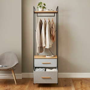 Modern Space-Saving Clothing Rack with Oxford Storage Drawers