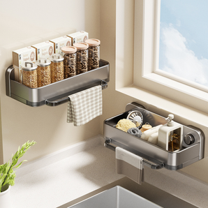 Wall-Mounted Suction-Cup Kitchen Sink Sponge Rack