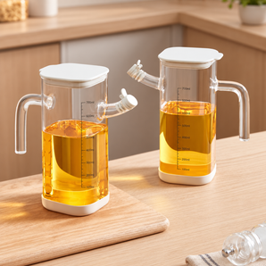 Heat-Resistant Glass Oil Pourer with Handle