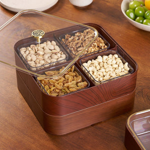 Moisture-Proof Wooden Serving Tray (Double Layer)