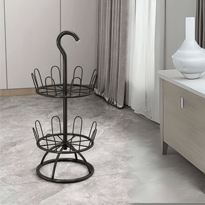 Multi-Layer Iron Shoe Drying & Storage Rack with Circular Bracket
