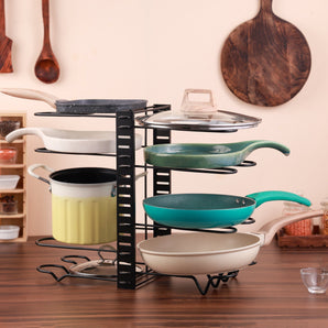 8-Layer Versatile Adjustable Pots And Pans Organizer Rack