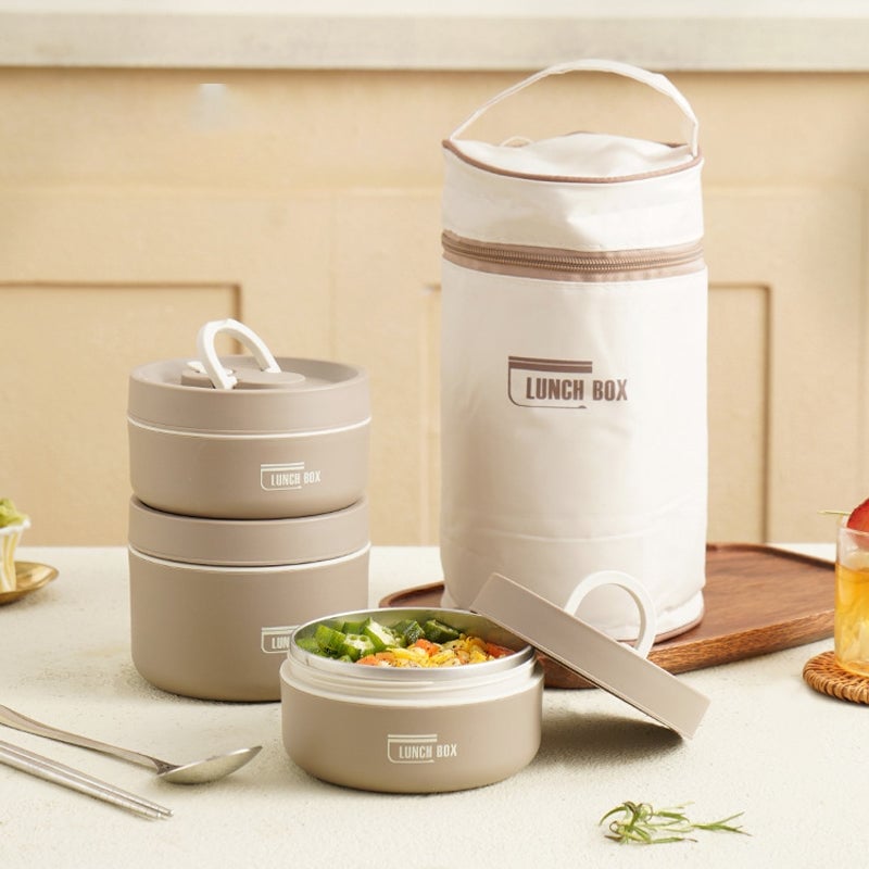Powder Container Lunch 4 Pcs Portable Insulated Lunch Container Set with Bag – HOME ESSENTIALS