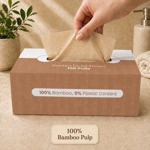 Sustainable Bamboo Facial Tissue Paper Box - 100 Pulls 2ply