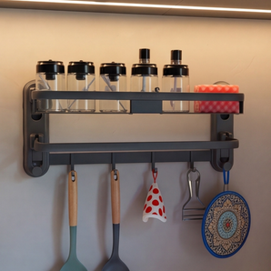Wall-Mounted Suction Cup Bathroom Rack with Towel Bar