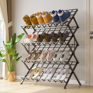 Space-Saving Metal Shoe Cabinet with Rust Protection