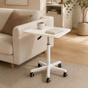 Height Adjustable Mobile Side Table with Wheels