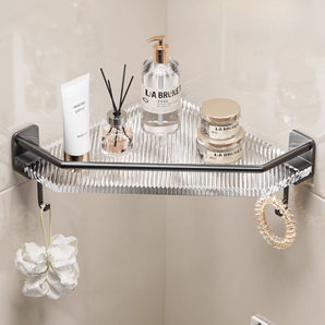 No-Drill Wall Mounted 90° Acrylic Bathroom Corner Shelf