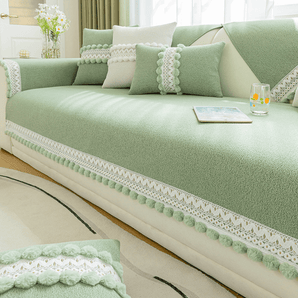 Elegance Chenille Sofa Cover : [EM-SC-32] (Green)