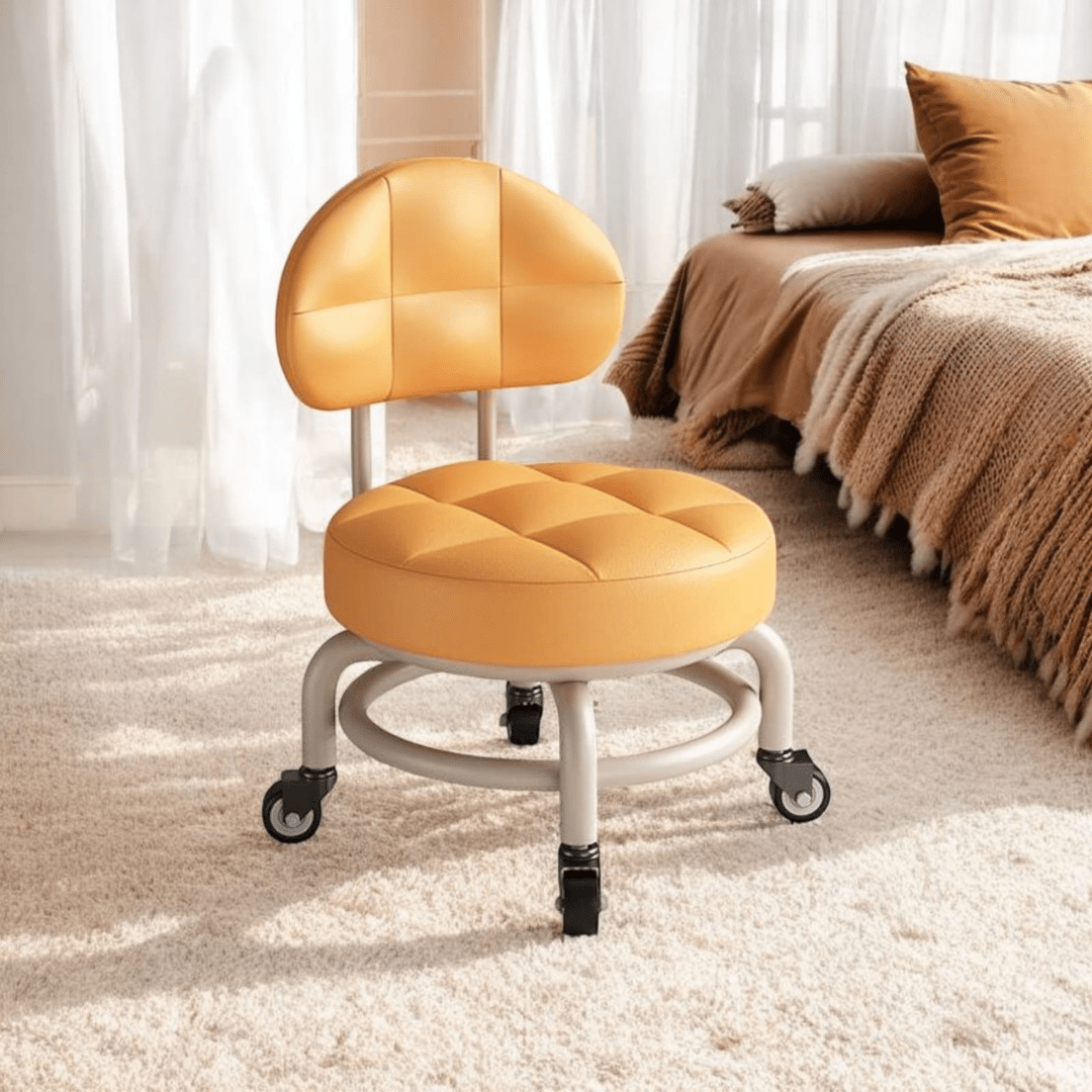 Squekey Rotating Stool Rotating Rolling Stool with Backrest - Multifunctional with Wheels ...