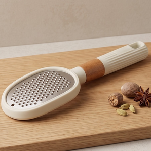 Premium Stainless Steel Handheld Fine Food Grater with Wooden Handle