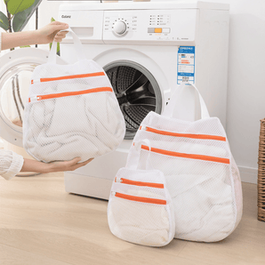 Durable Polyester Laundry Bag with Double Zipper Closure(Set of 3)