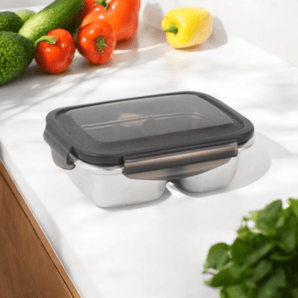 Multi-Purpose Stainless Steel 2-Compartment Food Storage Container