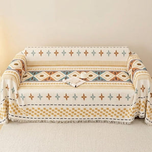 Multi-Purpose Sofa Cover with Geometric Pattern