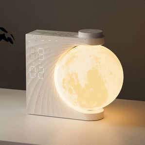 LED Moon Night Lamp Alarm Clock Dual Alarm Bedside