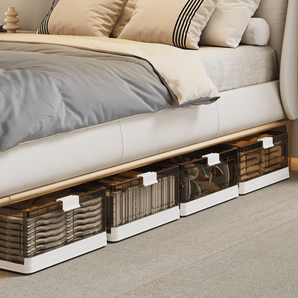 Stackable Multi-Use Plastic Underbed Organizer Box with Roller Wheels