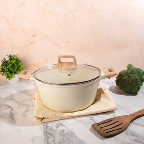 Maifan Stone Non-Stick Sauce Pan (White-24cm)