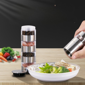 Stainless Steel 5-in-1 Adjustable Pepper Grinder Bottle