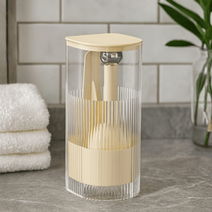 Cosmetic Brush Storage Cylinder with Automatic Lifting Mechanism