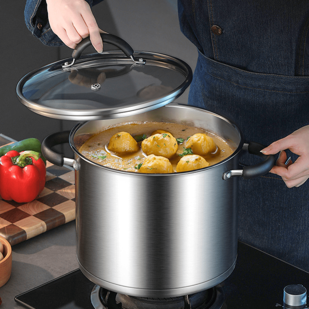 Buy Stainless Steel Deep Cooking Pot with Lid Online