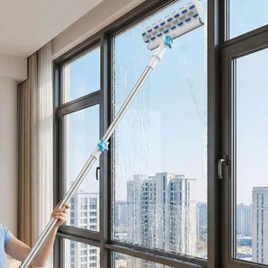 High-Rise Adjustable Window Cleaning Tool with Wiper