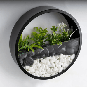 Modern Round Wall Mounted Planter for Hydroponic Plants(25cm)