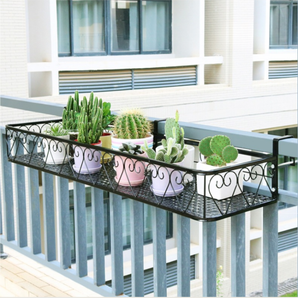 European Style Iron Balcony Hanging Flower Pot Rack