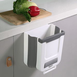Hanging Folding Mini Trash Can for Kitchen Cabinet Door