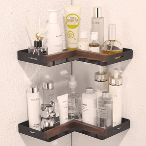 Multi-Purpose Wood and Aluminum Wall Corner Shelf (26cm)