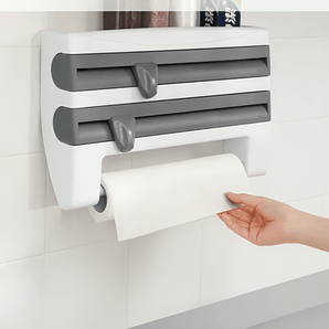 Wall-Mounted Wrap Cutter And Paper Towel Rack