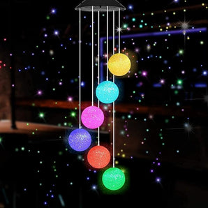 Color Changing Solar Powered LED Wind Chimes (75cm)