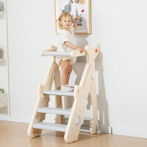 Foldable Step Stool and Standing Tower for Toddlers