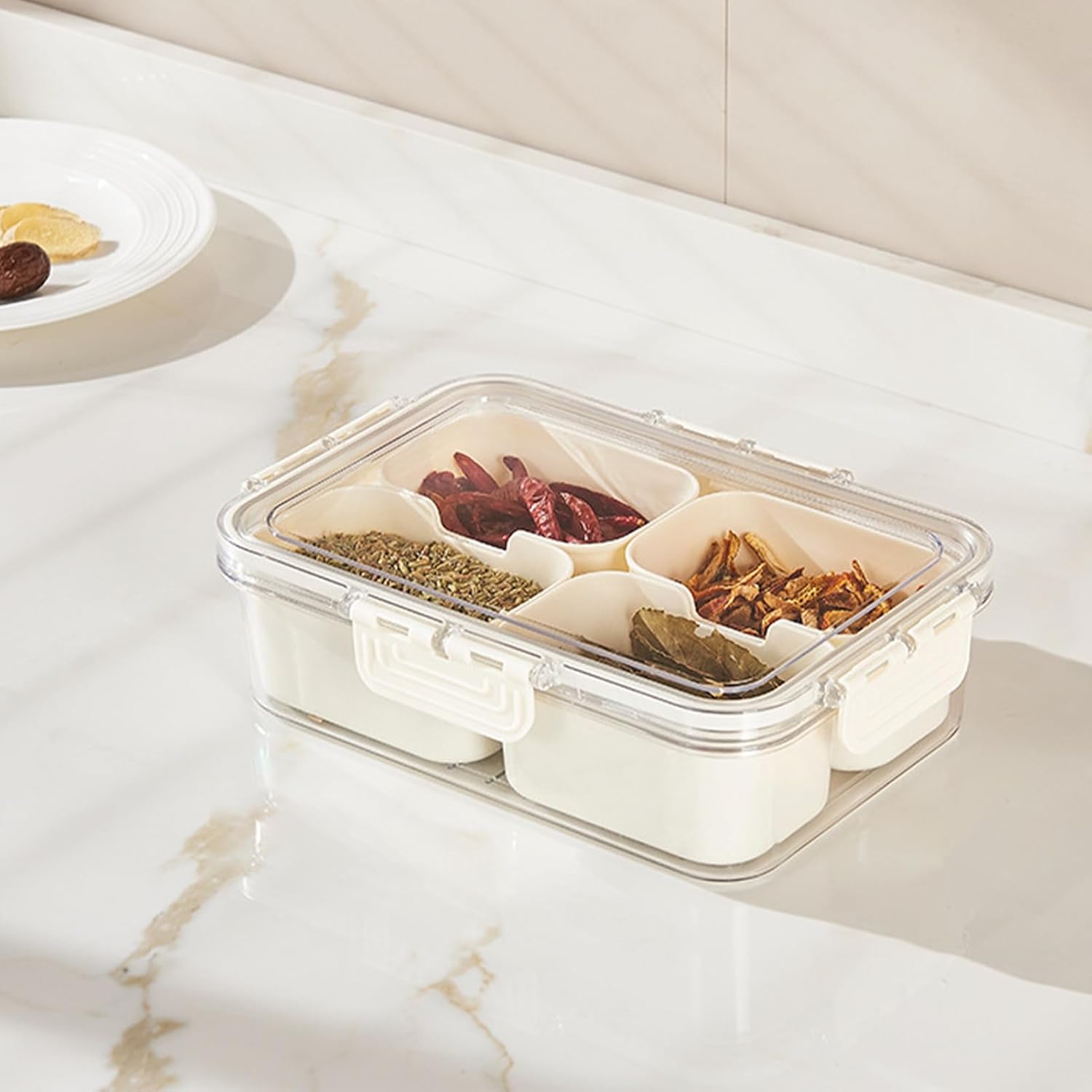 Food Compartment Rack Multi Compartments Food Storage Box (4 COMPARTMENT)