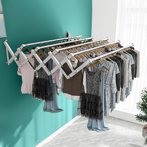 Wall-Mounted Retractable Stainless Steel Drying Rack