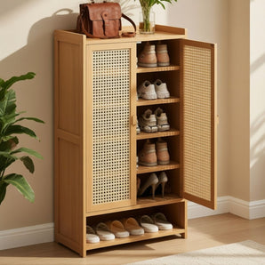 Space Saving Wooden Shoe Cabinet for Entryway Storage