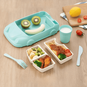 Car Shape Bamboo Fiber Baby Tray