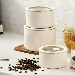 Insulated Round Stainless Steel Food Storage Container (Set Of 3)