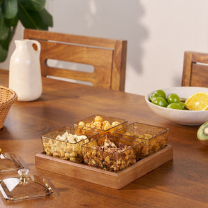 Crystal Clear Snack Plate Organizer (4-BOXES TRAY)