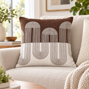 Elegance Soft Weave Cushion Cover: [EM-SC-898-BROWN-CC]