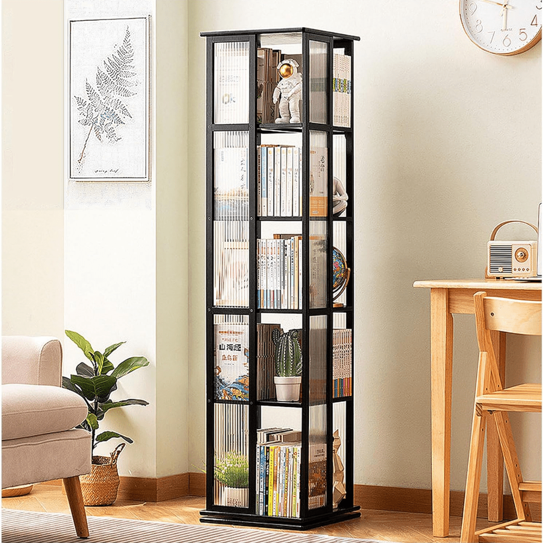 Spin Shelf Rotating Corner Bookshelf HOME ESSENTIALS