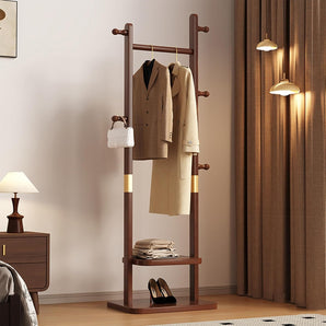 Solid Wood Floor-to-Ceiling Coat Rack (166cm)