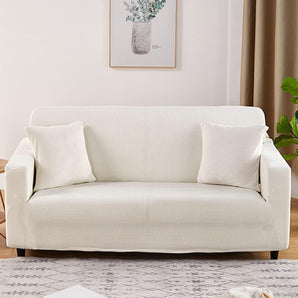 Elegance Dust Guard Knitted Sofa Cover (White)