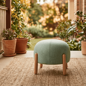 Multipurpose Ladybug Shaped Foot Stool With Wooden Leg