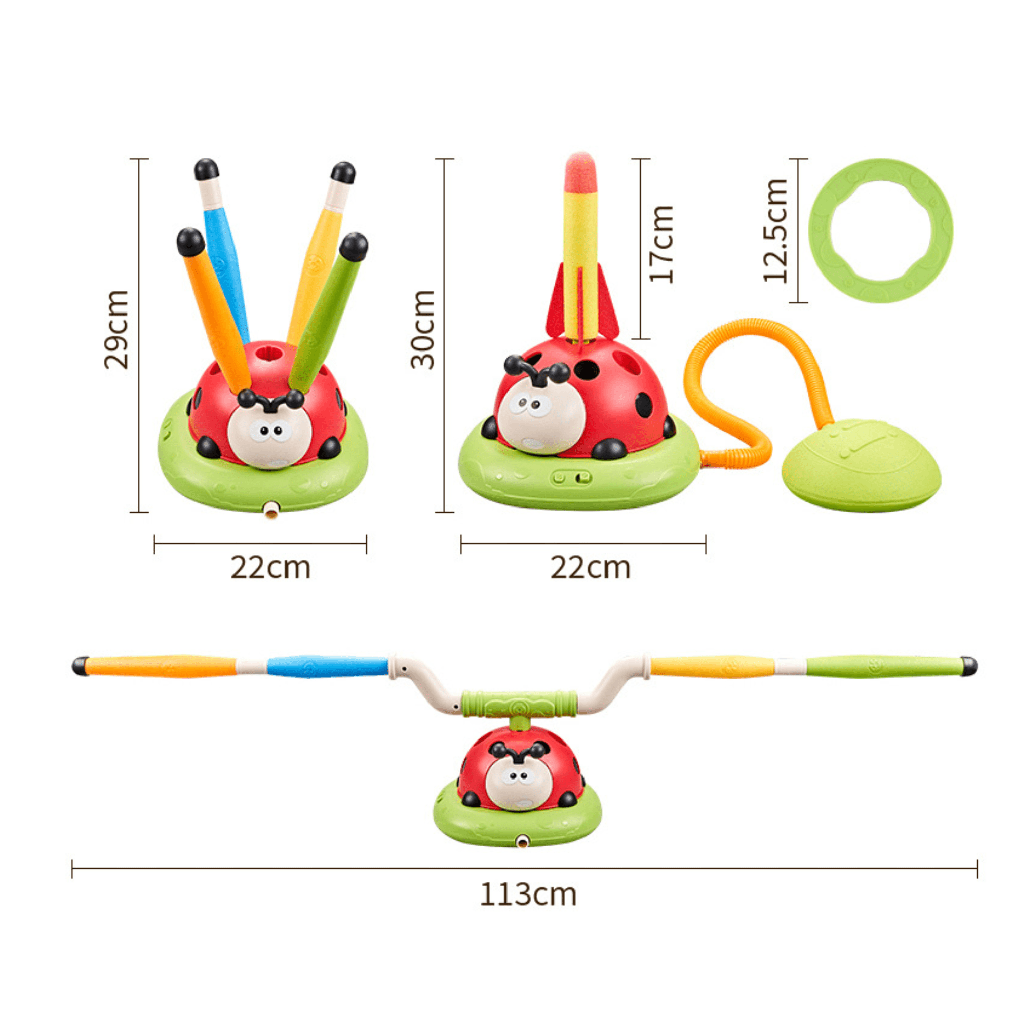Ladybug Exercise Multifunctional 3-in-1 Ladybug Sports Set for Kids Exercise Fun