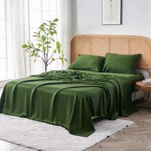 Bamboo Lyocell Cooling Bed Sheet Set (Green)