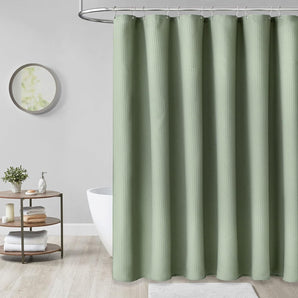 Luxury Waffle Fabric Shower Curtain