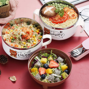 Stainless Steel Cute Bear Noodle Bowl