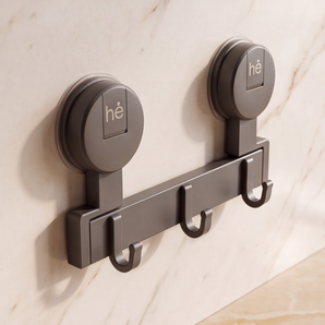 Wall-Mounted Suction Cup Multi-Hook Rack